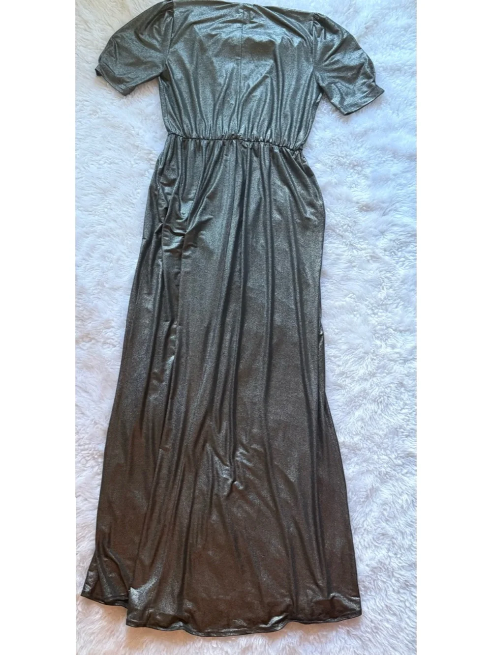 Reformation Adeline low cut Maxi Dress in dark silver - Picture 5 of 5